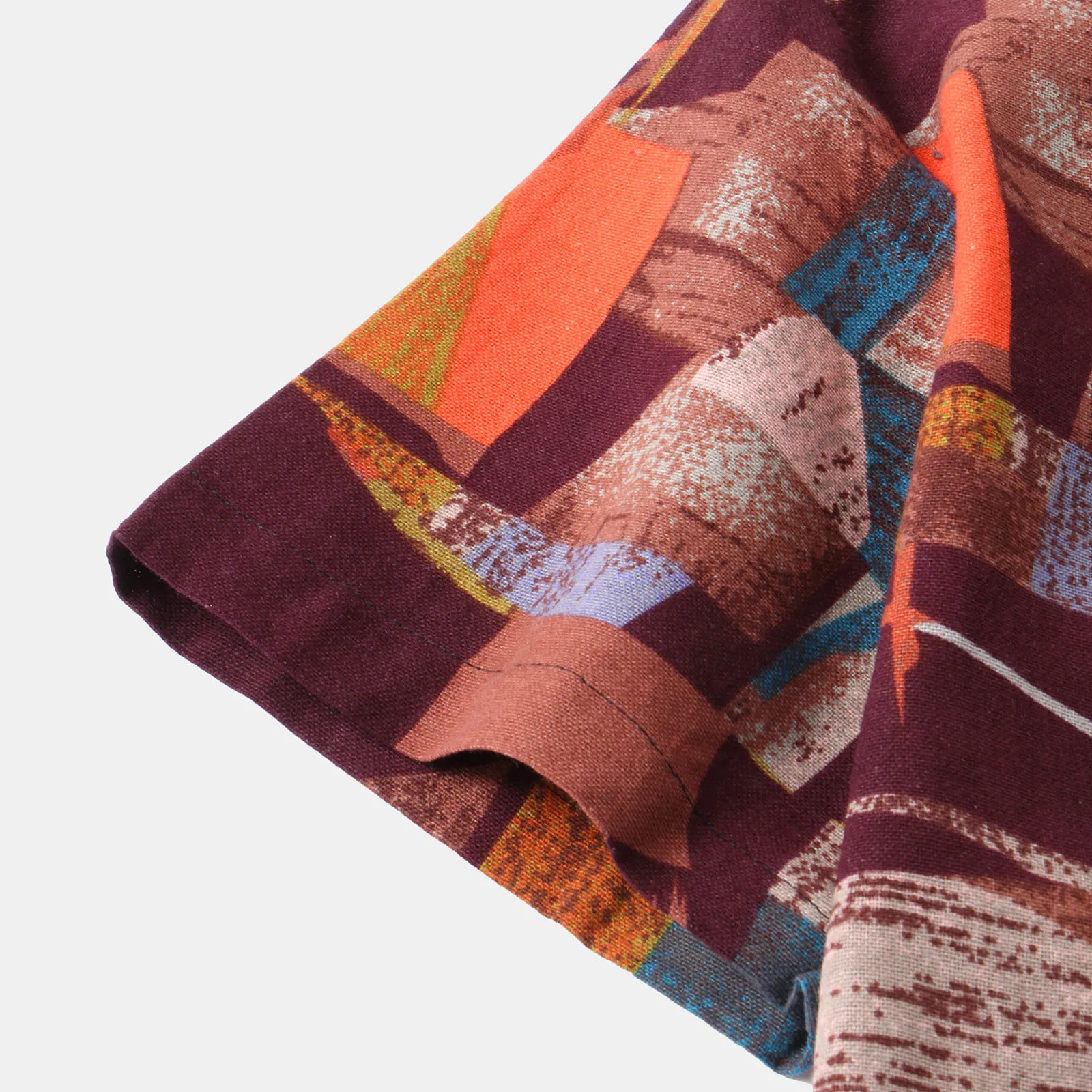 

Hip Hop Tie Dye Snap Button Long Sleeve Shirt Men's Summer Retro Geometric Print T-shirt Short Sleeve Men's Shirt Top