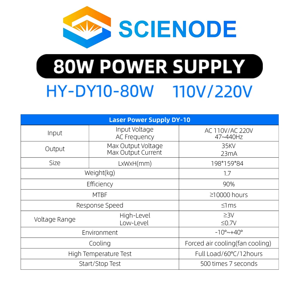 Scienode DY10 Co2 Laser Power Supply For RECI W1/Z1/S1 Co2 Laser Tube Engraving / Cutting Machine DY Series Accesories Kits Part enlarge