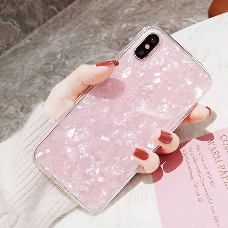 L-FADUNT Shell Pattern Case For Samsung A6 Plus 2018 Stylish Cute Phone Bumper S7 edge S8 S9 Shockproof Durable Cover |