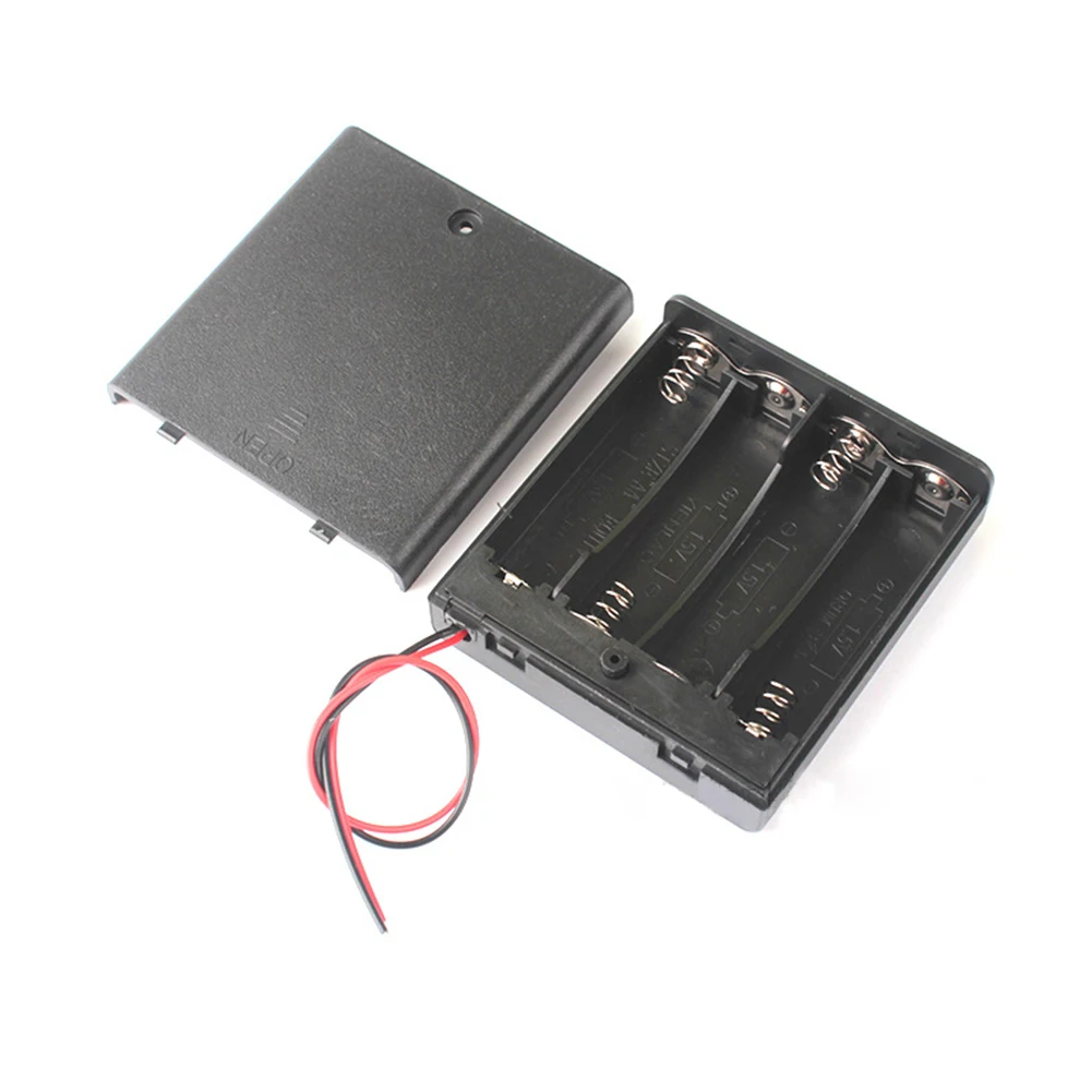 1 шт. AA Батарея держатель Чехол Коробка с проводами включения/выключения крышка 2 3