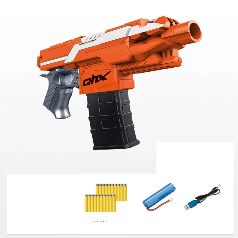 Single shot orange Наружная Безопасная электрическая игрушечная винтовка детский подарок Дротика бластерный игрушечный пистолет Электрический взрыв мягкая пуля пистолет костюм для мальчика Рождественский подарок - Цвет: Single shot orange