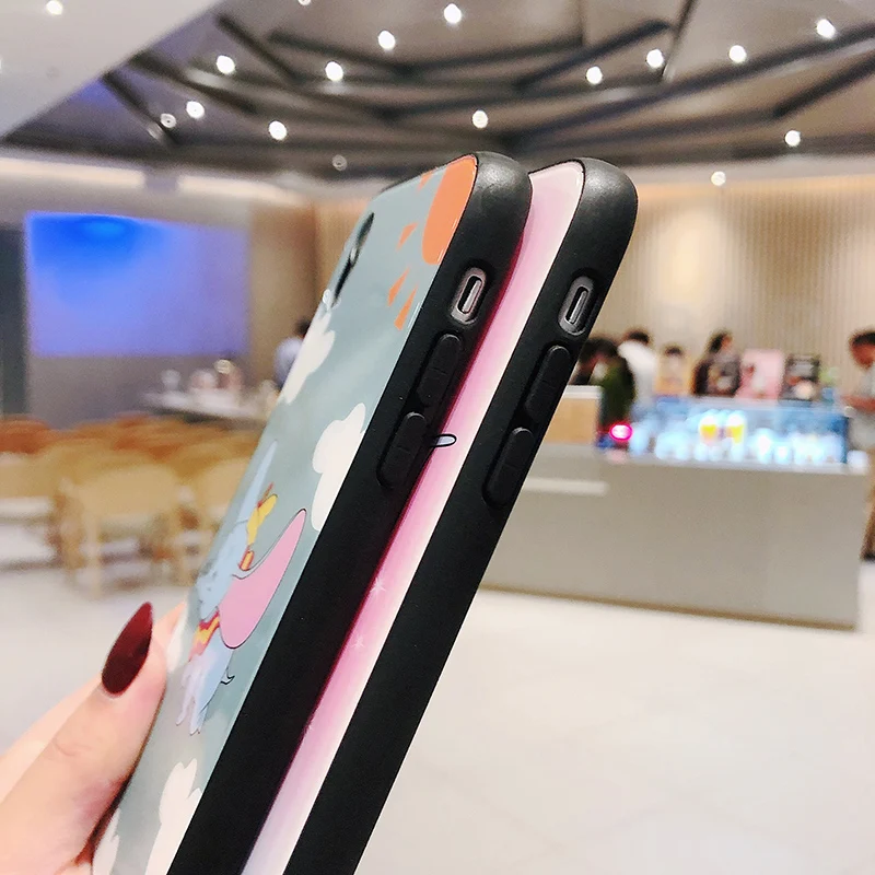 Модный дизайнерский мультяшный стеклянный чехол для телефона iphone 11 Pro X XR XS Max