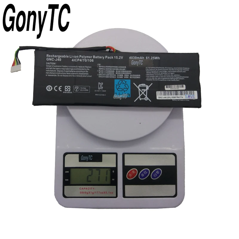 GONYTC 15 2 V 4030 mAh 61.25Wh новый оригинальный GNC J40 961TA013F ноутбука Батарея для GIGABYTE P34W P34K P34F