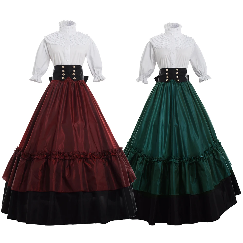 Средневековое искусственное бальное платье с рукавом-колокольчиком