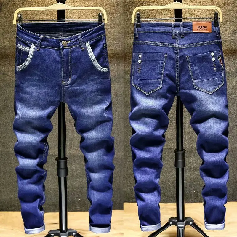 

Men’s Classic Business Blue Jeans,Straight&Slim-fit Black Casual Jeans,Washed&Scratched Denim Pants,Everyone Wearing Must;
