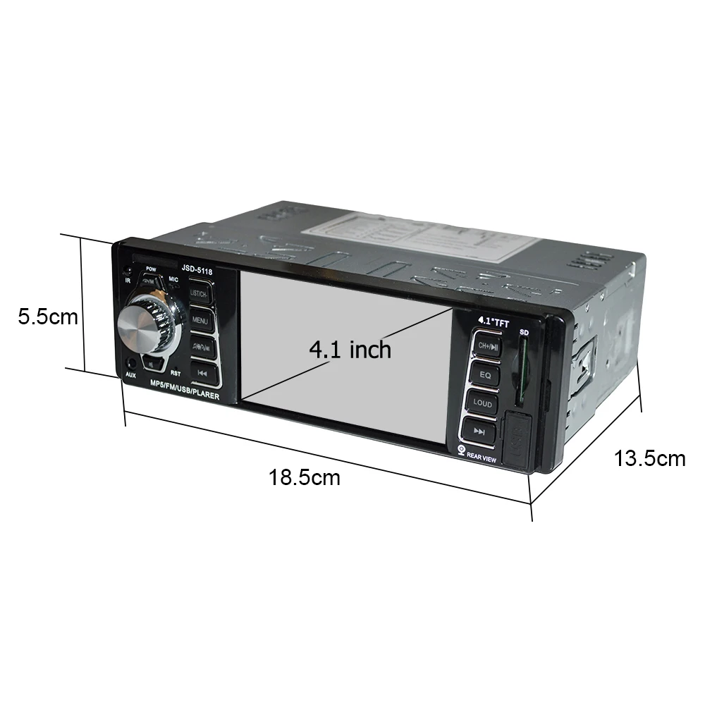 Hipppcron Автомагнитола 1 Din Авторадио 5118 Bluetooth 4 "экран Поддержка камеры заднего