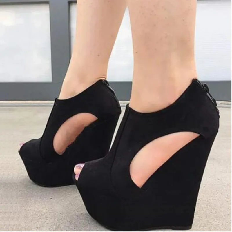 

SHOFOO shoes,Beautiful women's sandals, about 15cm high heel sandals. Sexy sandals. Wedges heel sandals.SIZE:34-45