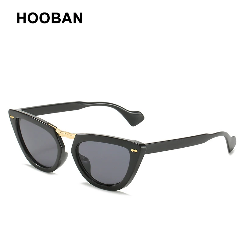

HOOBAN Fashion Cat Eye Sunglasses Women Men Classic Transparent Frame Sun Glasses For Ladies Luxury Gradient Driving Eyewear