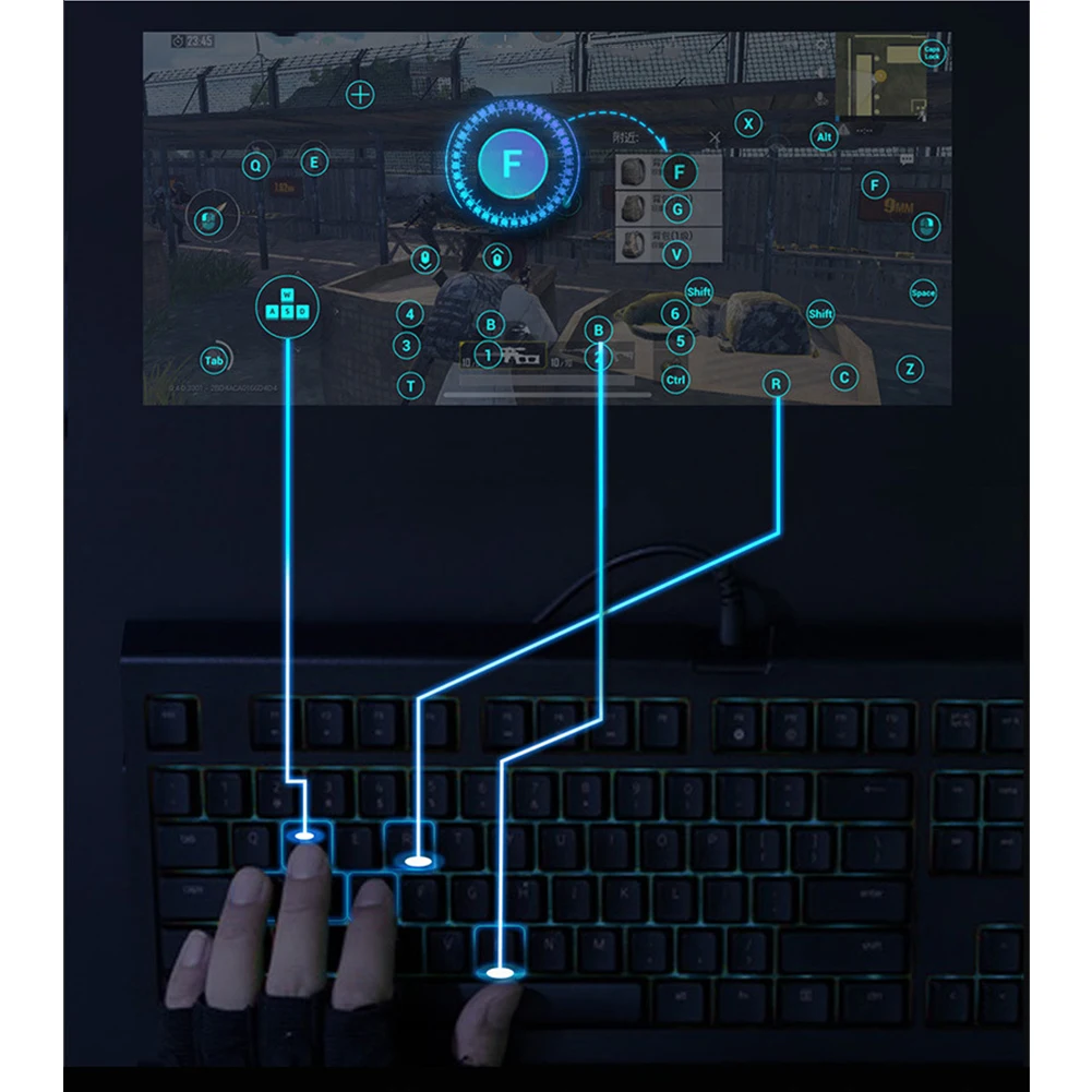 Портативный USB Bluetooth Разъем мышь Клавиатура для мобильного беспроводного