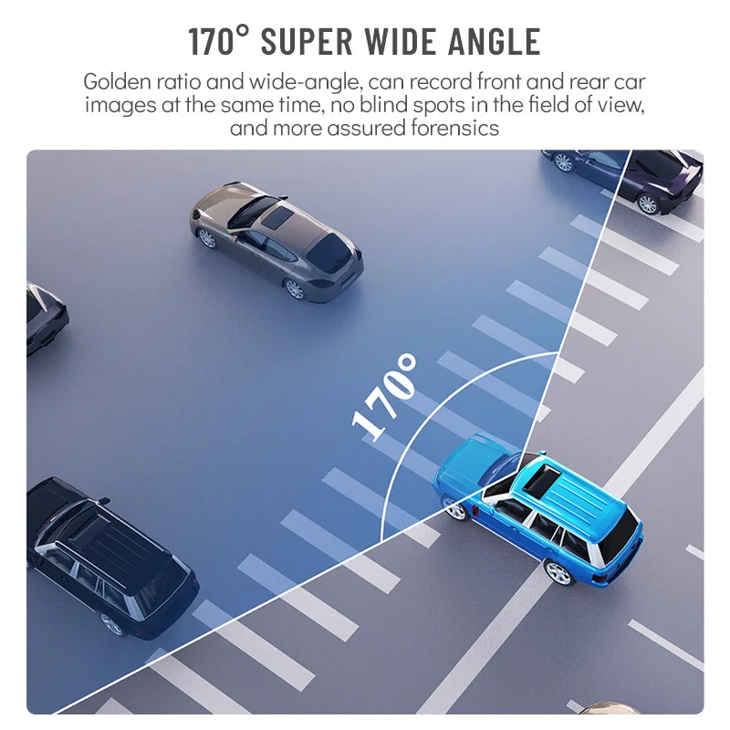 Видеорегистратор 4K A800 с двумя объективами IPS GPS 2160P 2 камеры Wi-Fi | Автомобили и