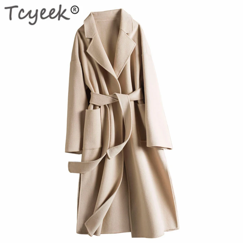 Tcyeek дамское пальто женская одежда 2020 зимнее осенняя двухсторонняя шерстяная