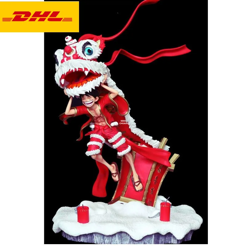 

12" One Piece Statue The Straw Hat Pirates Bust Lion Dancing Luffy Full-Length Portrait Tangyuan GK Action Figure Toy 30CM V417