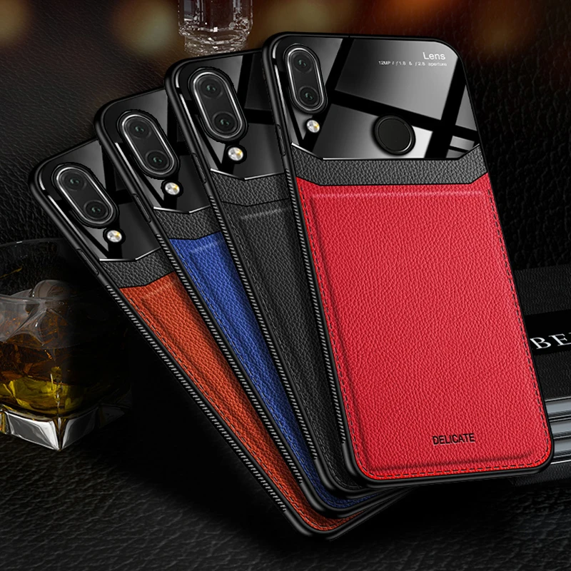 Чехол KISS роскошный кожаный чехол для Xiao mi Red Note 8 Pro 7 8A 9 SE Lite rror glass Силиконовый
