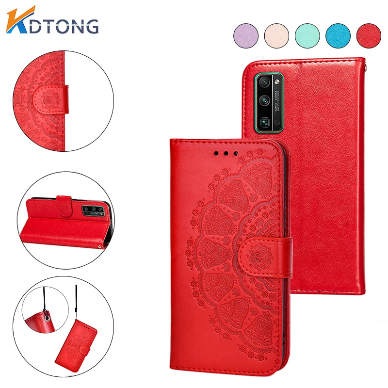 

Embossing Wallet Card Slot Leather Case For Huawei Honor 30 30S V30 20 20i 10i X10 9A 9S 9C 9X Y8S 8S 8A Lite Play 4T Pro Cover