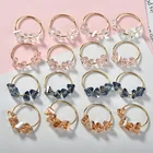 Весенне-летняя медная позолоченная Подвеска из настоящего золота 18 карат с круглой треугольной хрустальной подвеской сделай сам серьги-клипсы аксессуары для ушей 4 шт.