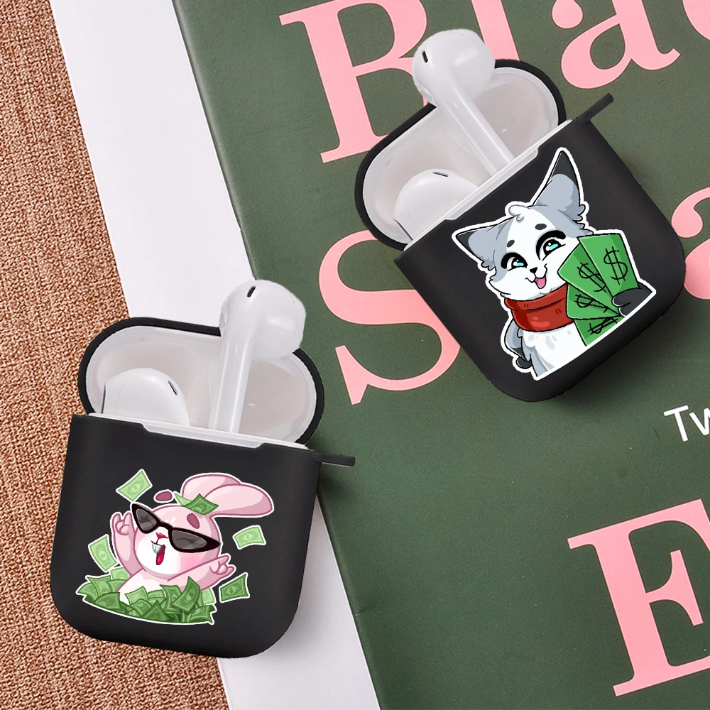 

Silicone Cover for Airpods 1/2 Earphone cartoon make money girl cute Protector Fundas Airpods Case Air Pods Charging Box Bags