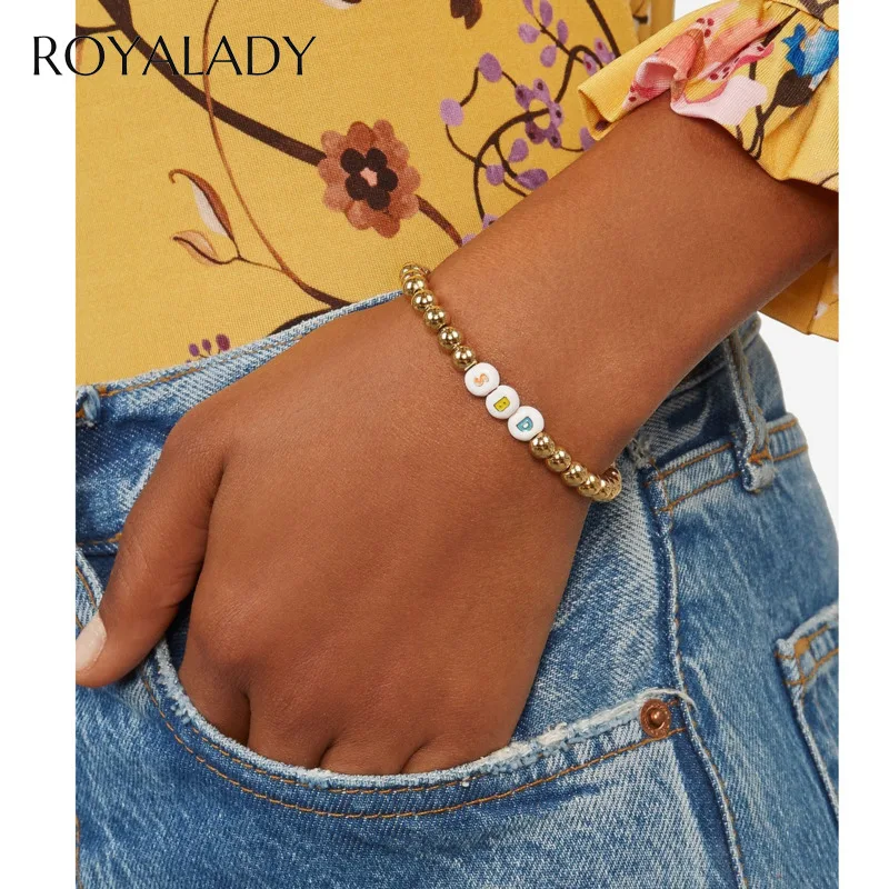 Boho письмо браслет с шармом дружба для женщин ручной работы бусы Радуга Браслет