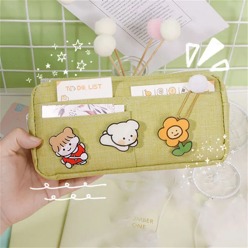 Large Capacity Pencil Case Pen Bag High Quality Ice cartoon animals Color Storage Pouch Organizer for Stationery School | Канцтовары для