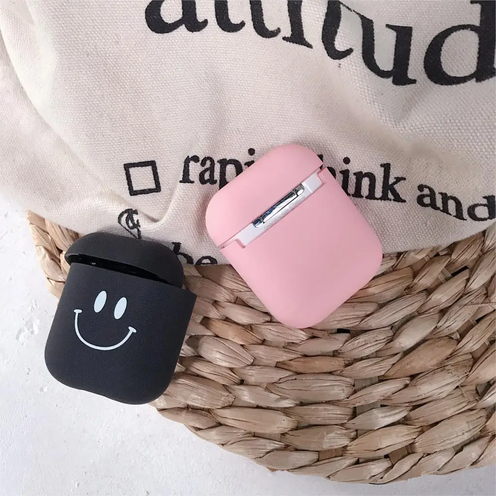 Чехол для наушников с милыми мультяшками чехол для Apple AirPods 1 2 Чехол Air Pods Матовый Жесткий ПК розовый протектор для пары аксессуары для кожи