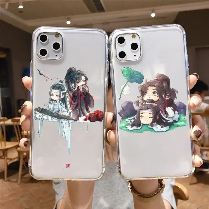 Прозрачный чехол для телефона Mo Dao Zu Shi с милым мультяшным аниме iPhone 11 12Pro Mini 6 7 8 Plus X