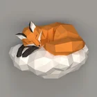 Лиса на облаке 3D бумажная модель скульптура животных лиса бумага ремесло DIY ремесло для детей гостиная украшение стены домашний декор