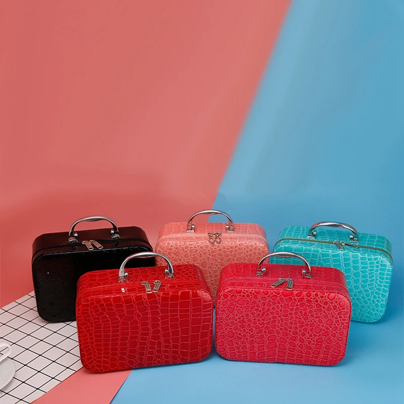 

New Ladies Beautician Makeup Box Travel Handbag Pu Storage Elegant Box