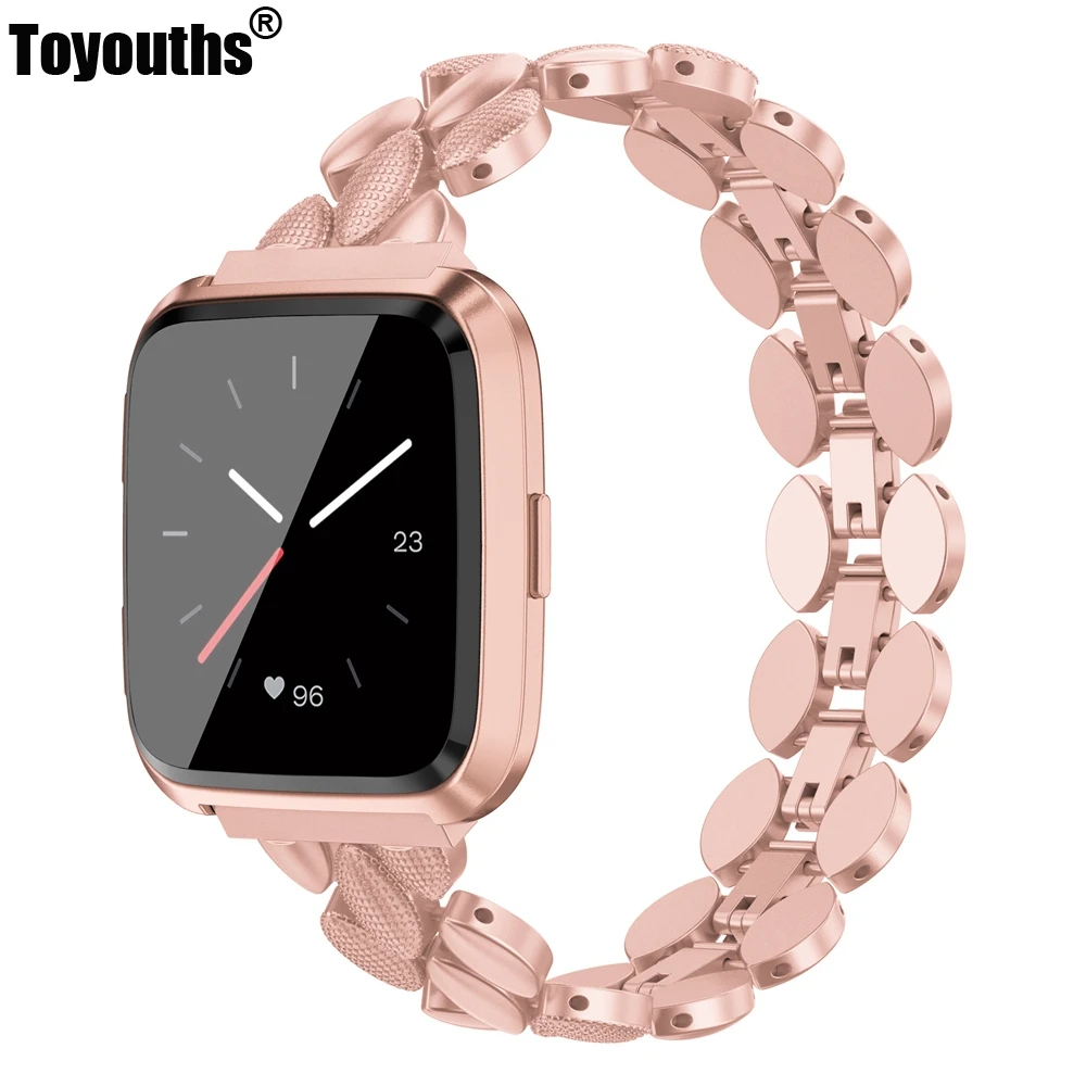 Ремешок из нержавеющей стали для часов Fitbit Versa 2 роскошный сменный металлический