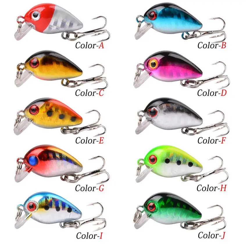 

10 PCS Minnow Fishing Lure 1.5g 28mm Crankbait Hard Bait Topwater Artificial Wobbler Bass Japan Fly Fishing Accessories