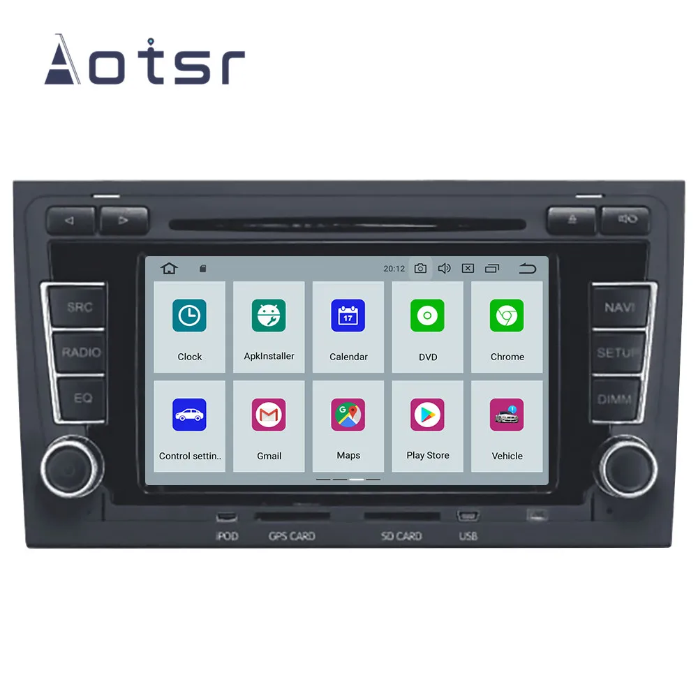Автомобильный DVD-плеер с GPS-навигацией Android 9 1 IPS для Audi A4 S4 RS4 2003-2012 головное