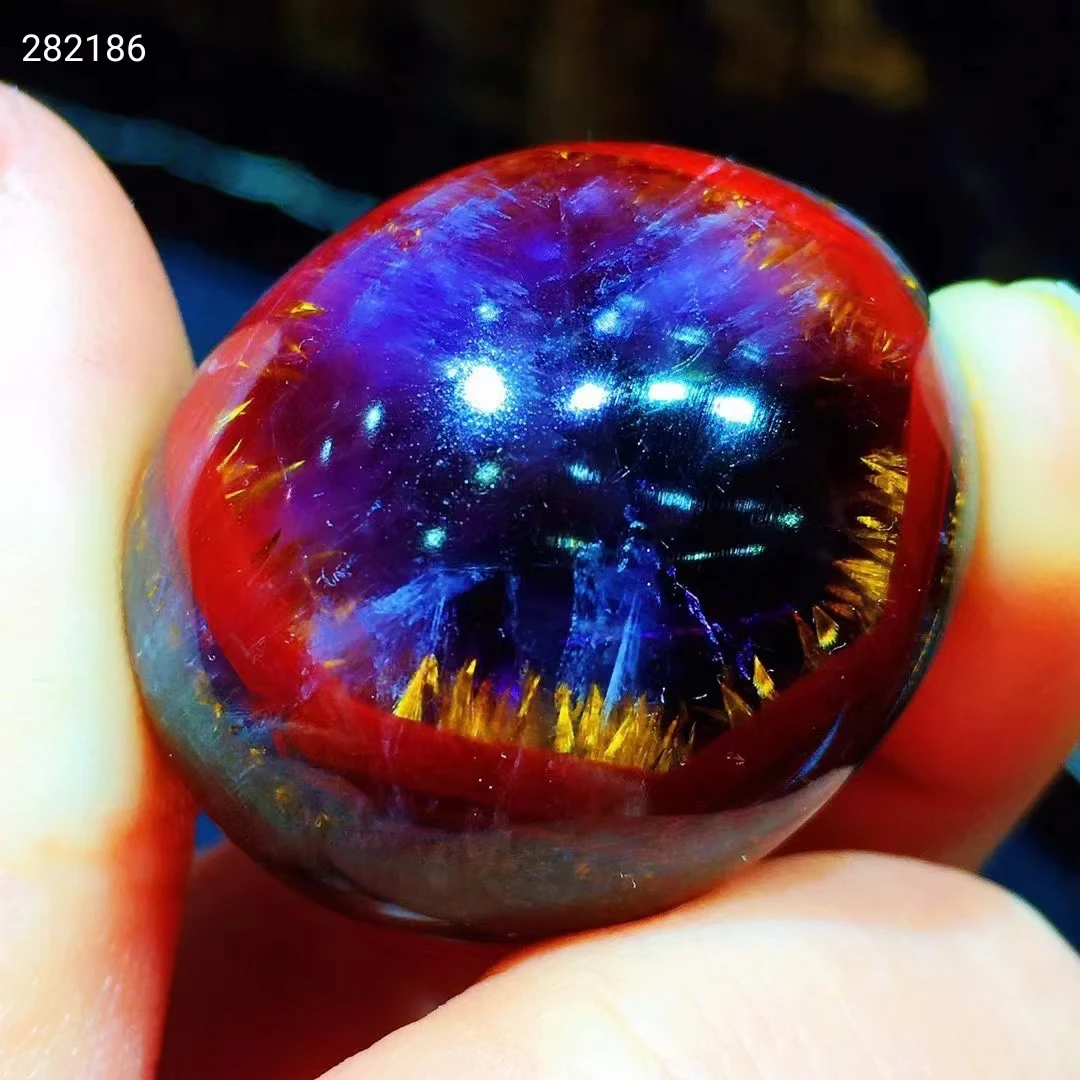 

Натуральный какоксенит, ауралит 23, Прямоугольный кулон, овальное ожерелье 30,5x25,6x15,6 мм, фиолетовый красный женский рутилированный кварц AAAAAAA