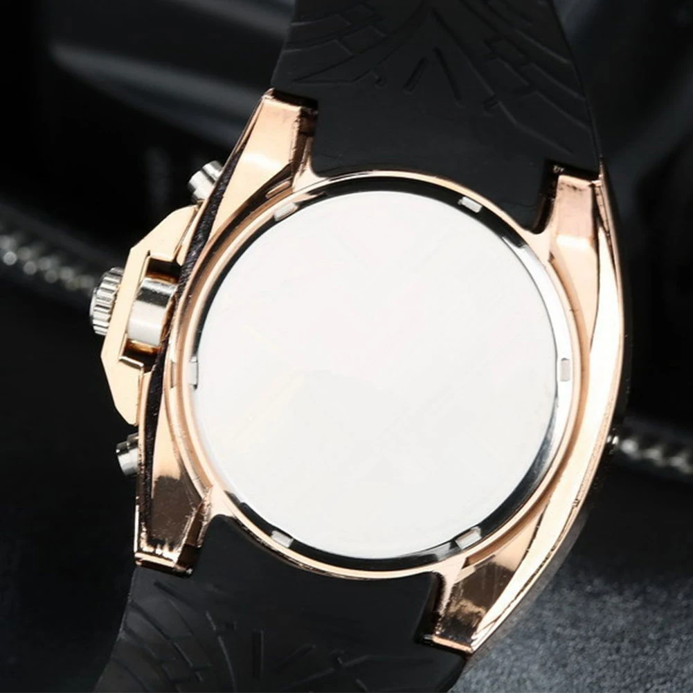 

Men Fashion Adjustable Silicone Strap Analog Display Quartz Wrist Sport Watch