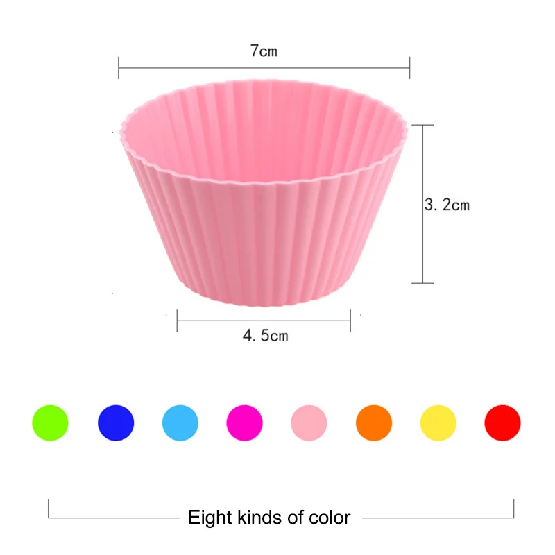 

12pcs/Set Silicone Cake Mold Round Shaped Muffin Cupcake Baking Molds Kitchen Cooking Bakeware Maker DIY Cake Decorating Tools