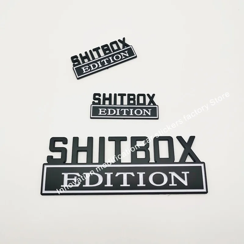 3 шт. 1big 7 ''+ 2small SHITBOX EDITION хромированные черные/красные/синие эмблемы значки