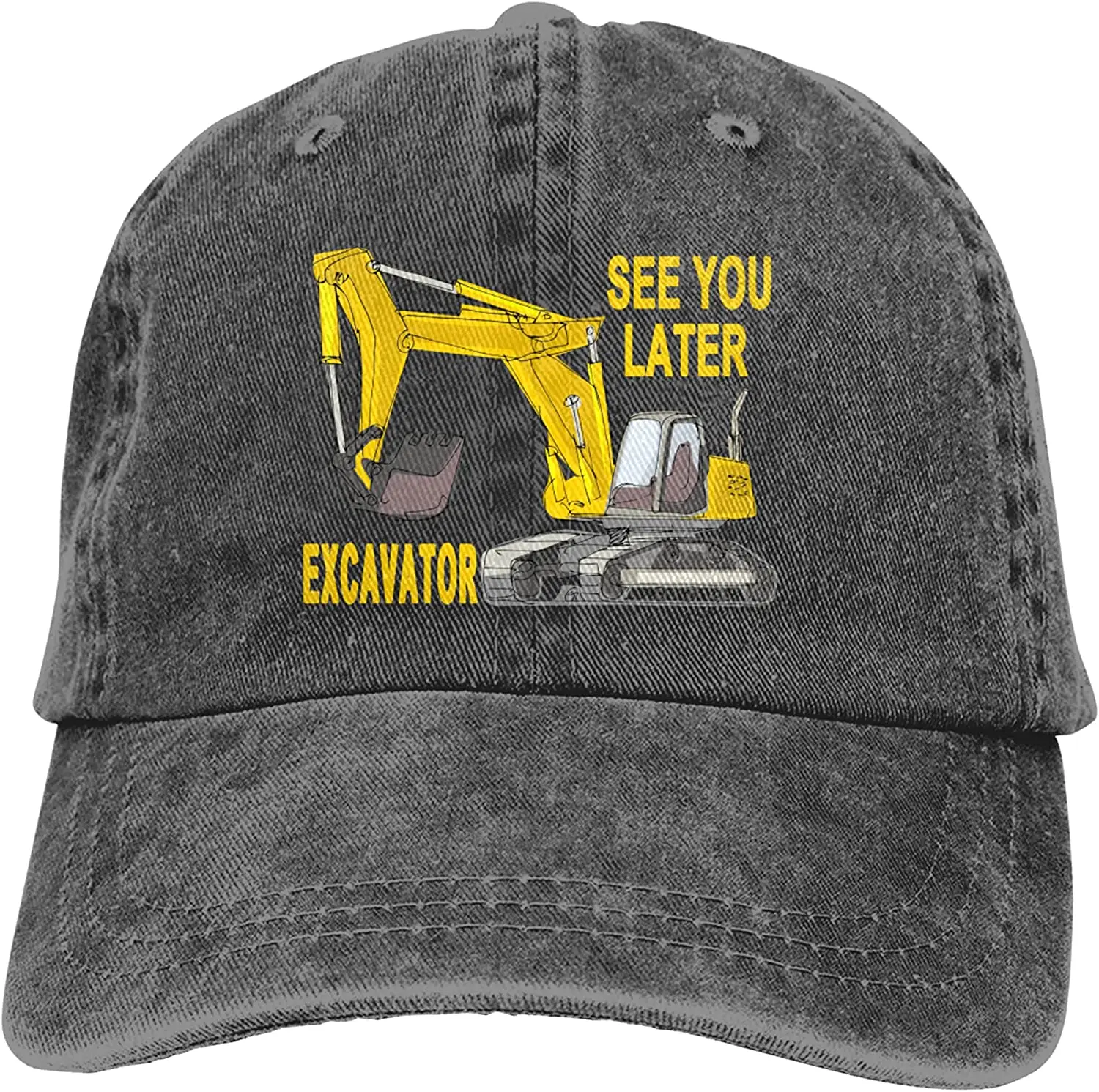 

Boys' See You Later Excavator Baseball Cap Washed Vintage Funny Dad Hat for Women Men