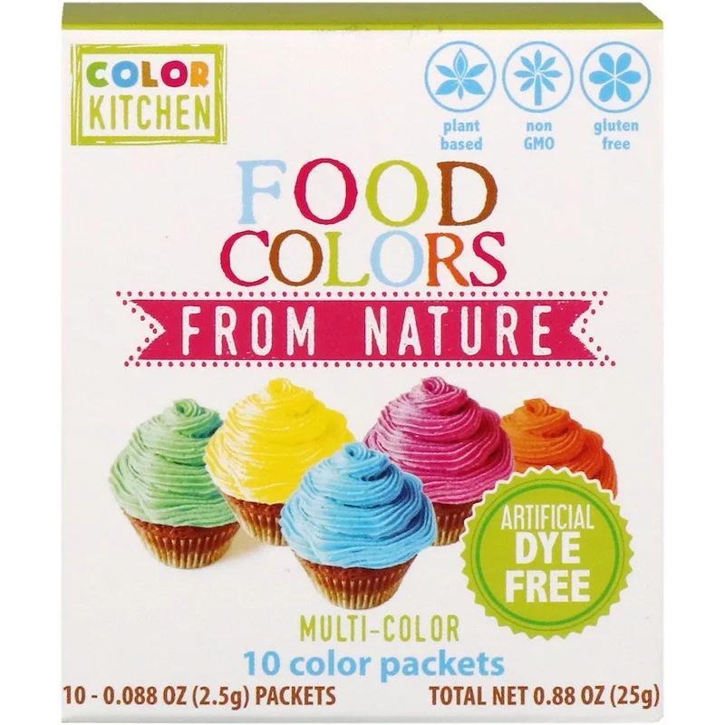 

Natural is edible pigment, various colors, 10 color packets, 0.088 oz (2.5G) each