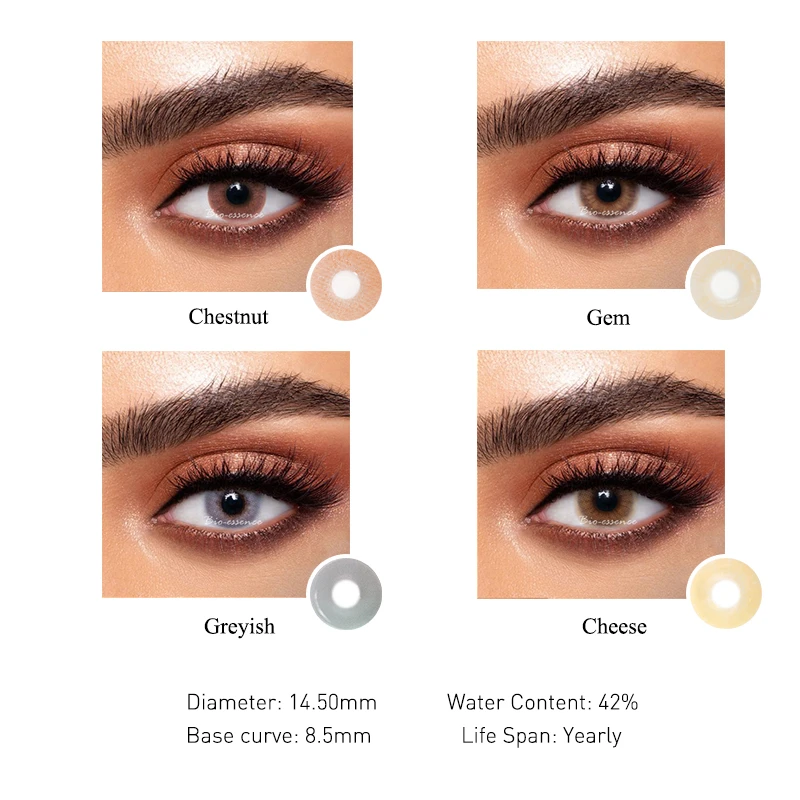 Контактные линзы для глаз Eye Color Lenses Contacts lentes de contacto Lemon Series Yearly Use Contact for Eyes Cosmetic Beautiful PupilBio-essence on