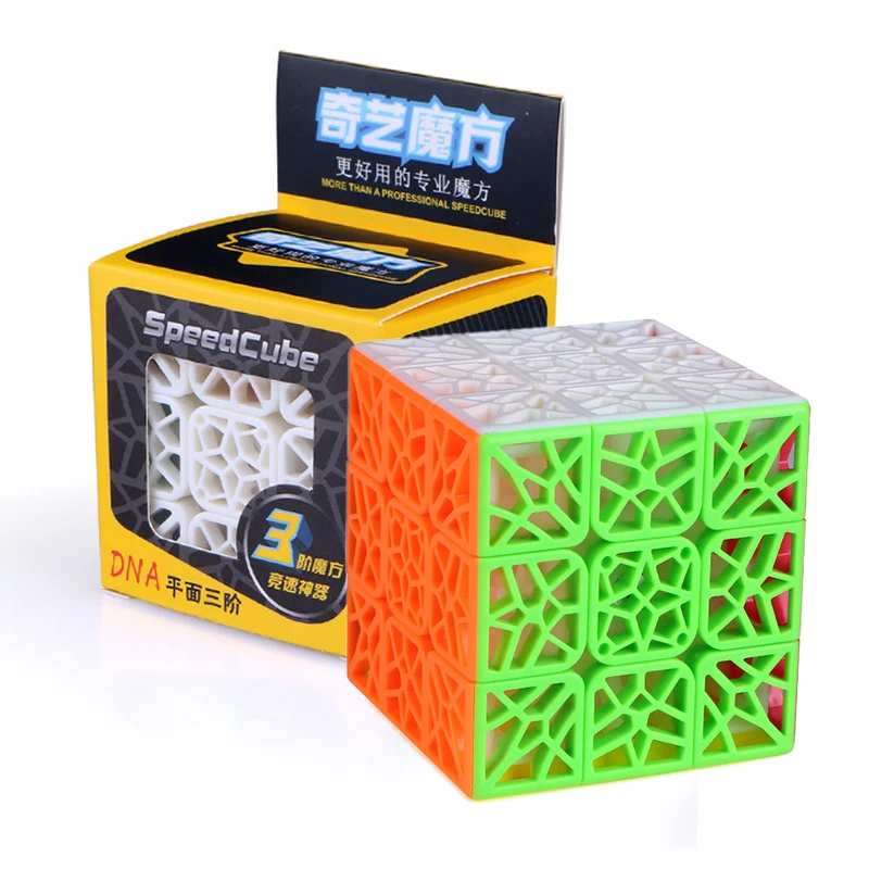 

QiYi Magic Cube Professional 3X3 Stickerless Speed Cubo Magico 3X3X3 DNA Plane Concave Pyramid Puzzle Cube Toys For Children