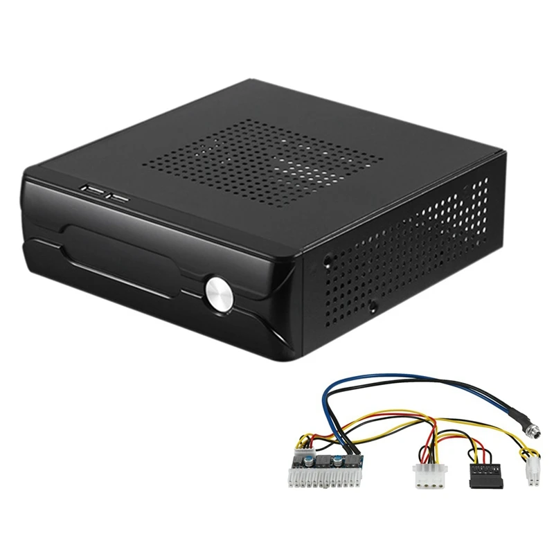 

M03 HTPC ITX Case+84W 12V Power Supply Board HTPC Chassis USB2.0 ITX Enclosure Industrial Control Chassis