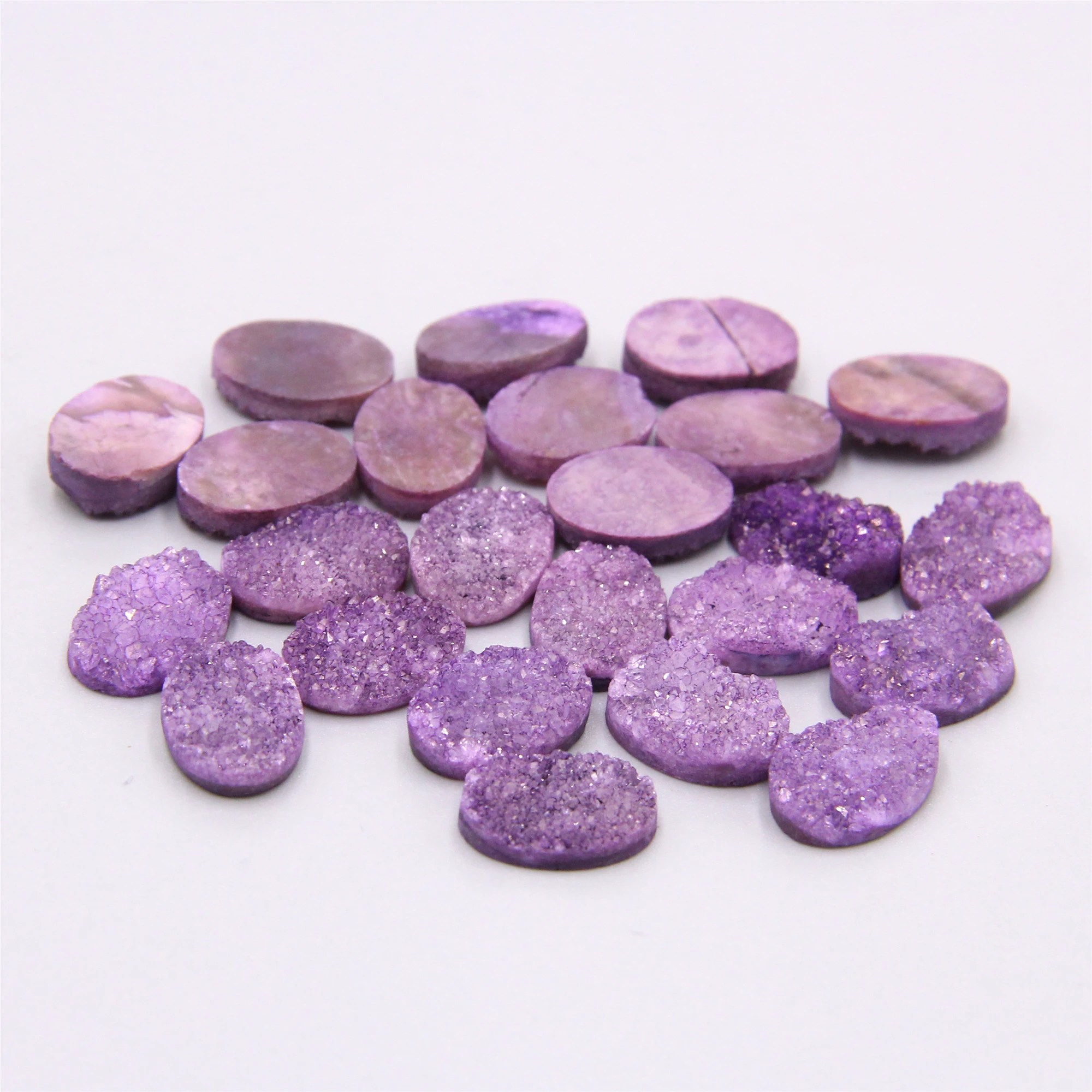 4 шт. натуральный синий кулон agates Druzy Шарм плоский кабошон Овальные Кабошоны