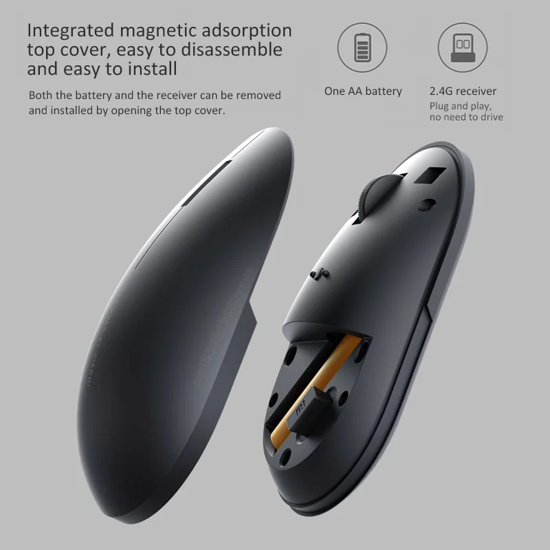 Оригинальная беспроводная мышь Xiaomi 2 Mini mute портативная игровая 1000 точек/дюйм 4 GHz PC