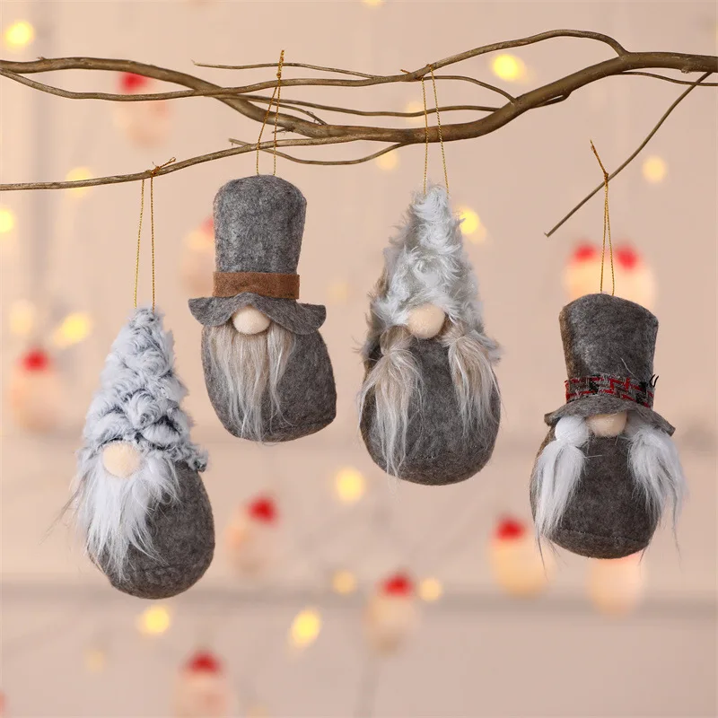 

4 шт./компл. Новый рождественский Безликий карликовый плюшевый кулон Shenlin подарок Санта-Клаус рождественские украшения Рождественские укра...