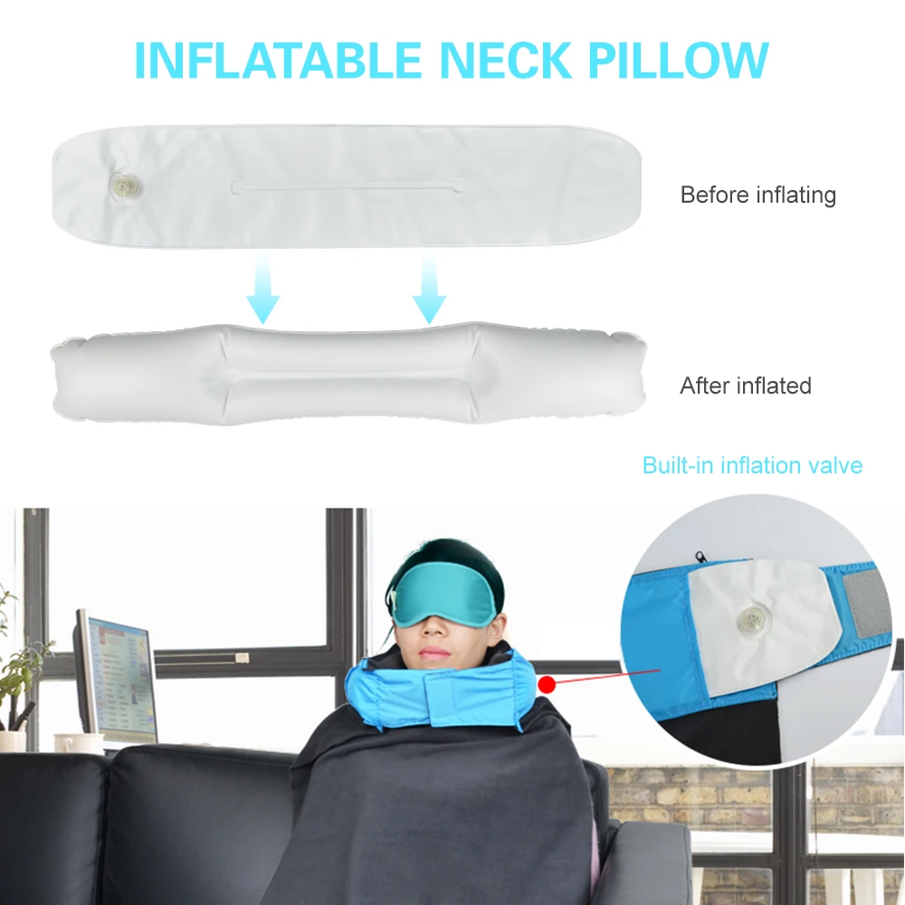 Portable Multifunctional 3-in-1 U Shaped Travel Pillow Neck Scarf Blanket for Camping Airplane Car Trips mini sleep mat | Спорт и