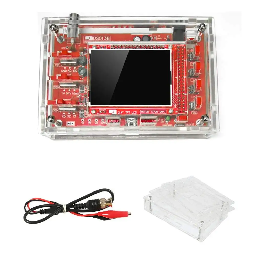 Комплект осциллографа DSO138 цифровой осциллограф с щупом 2 4 &quotTFT 1Msps чехлом и