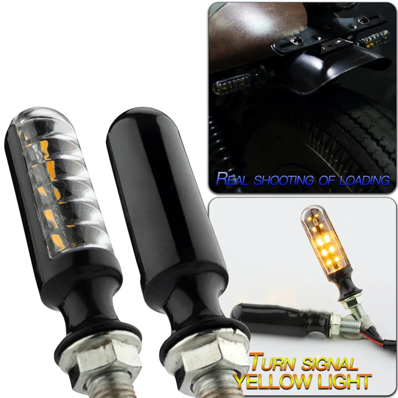 

Motorcycle Turn Signal Cylindrical 10 LED Moto Signal Lamp 12V Bendable Flashing Turn Light M10 Accessories Universal