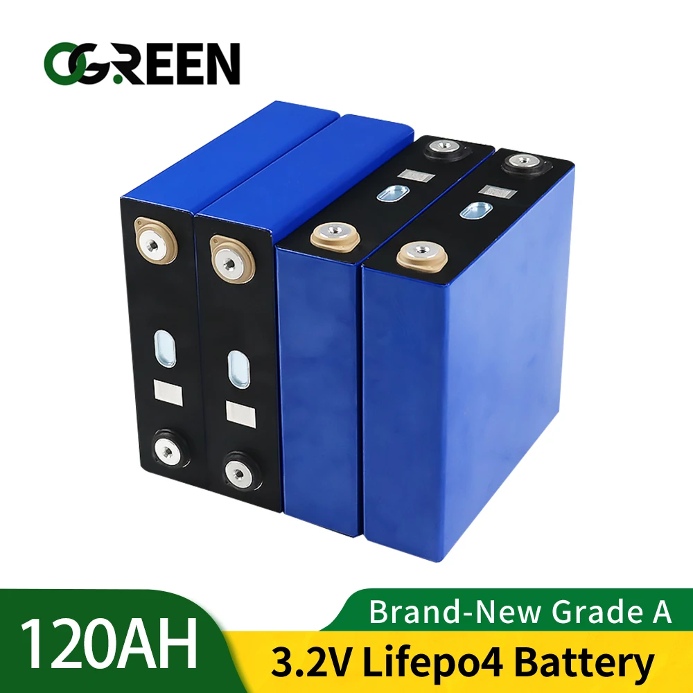

Ogreen 3.2V 120AH 32PCS Brand New Grade A Lifepo4 Battery DIY Rechargeable Battery Pack High Quality Deep Cycle with Free Busbar