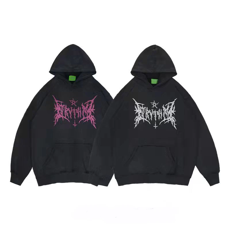 

Свитшот женский в стиле Харадзюку, черное худи с карманами и принтом, куртки на молнии для женщин, Толстовка Оверсайз в стиле хип-хоп, улична...