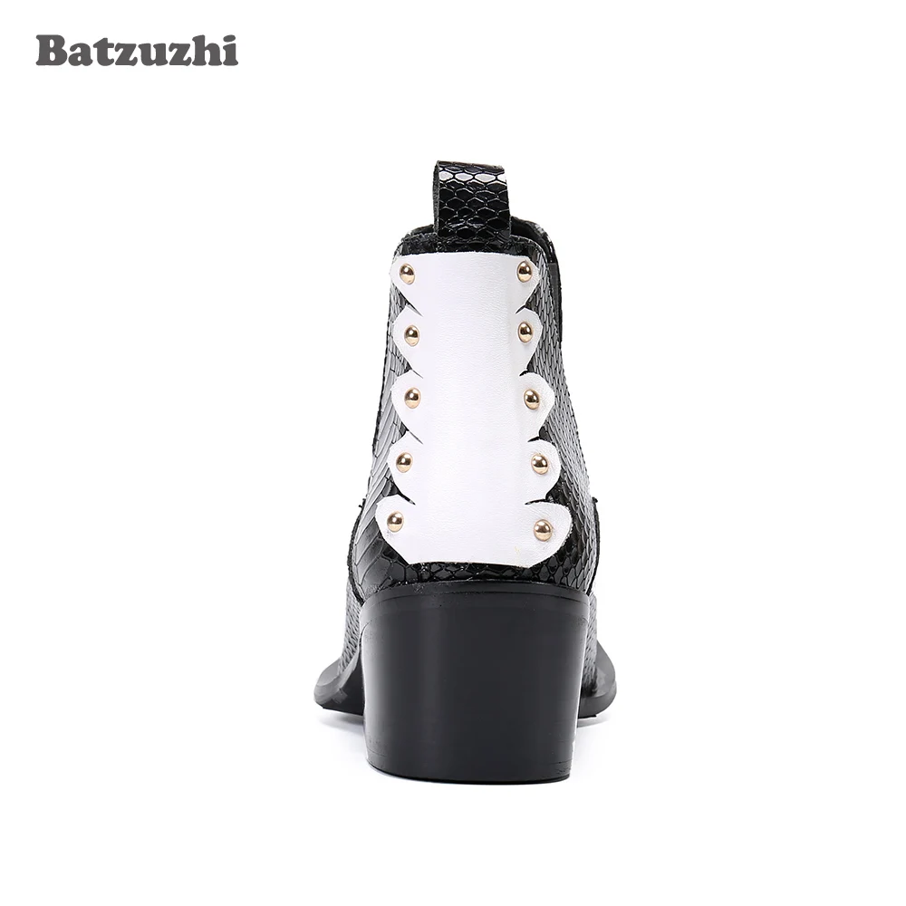 Ботинки Batzuzhi мужские на высоком каблуке 6 5 см модные полусапожки из натуральной