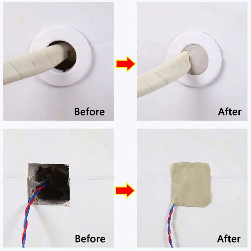 Wall Hole Sealing Glue Household Air-conditioning Mending Plasticine Waterproof Sewer Pipe Mud Sealant House | Обустройство дома