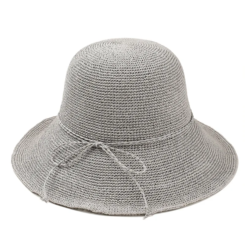 

Doitbest High quality Wide 10 cm Brim Straw Hats Summer Sun Hats for Women Lady bucket Beach Hats Foldable sunscreen Flat Gorras