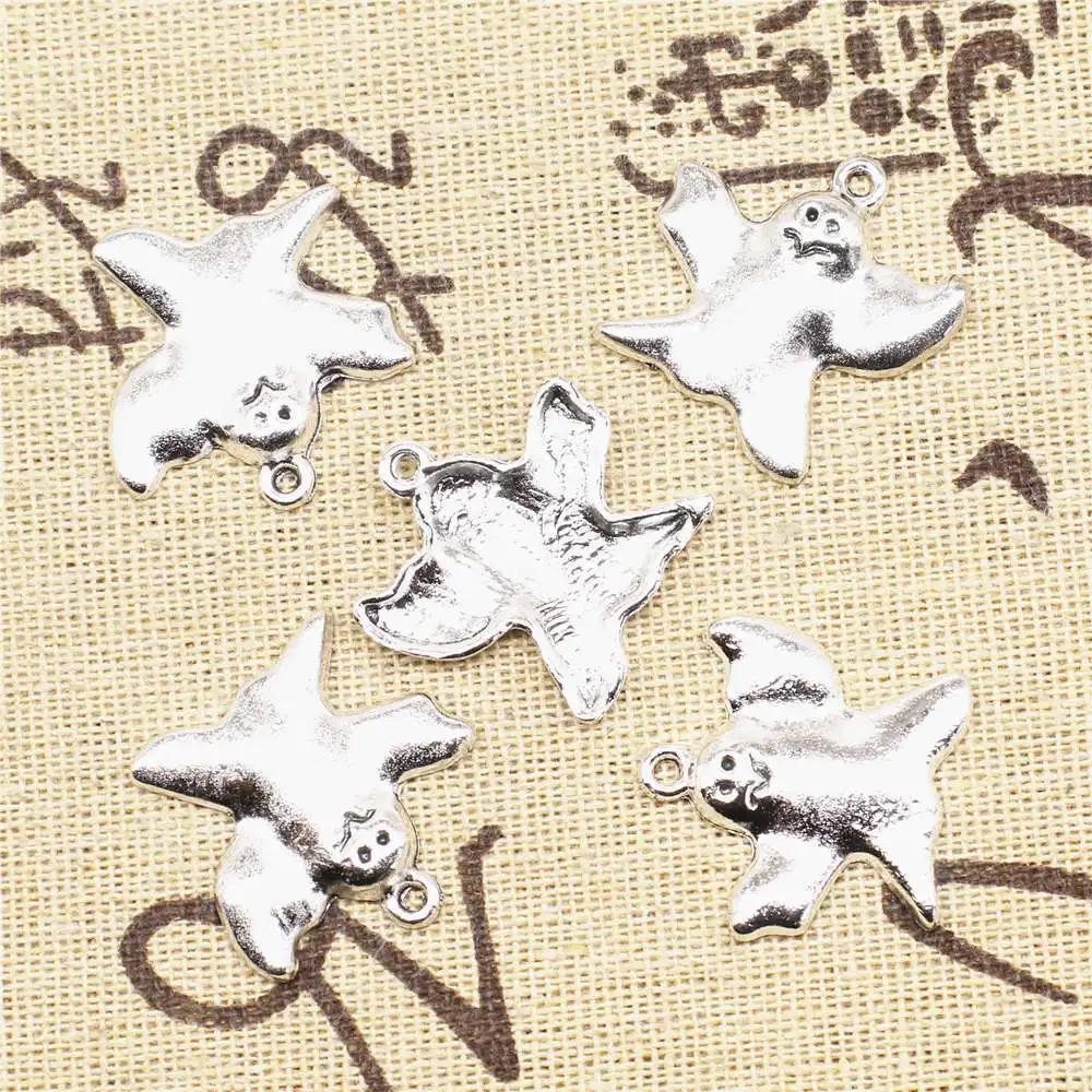 

Supplies For Jewelry Accessori Ghost Charms Antique Silver Color 15pcs 23x24mm